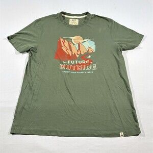 Landmark Project Future Is Outside Organic Cotton T Shirt Mens Green Tee Sz XL